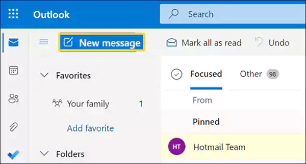 Click on the ‘New Mail’ option1