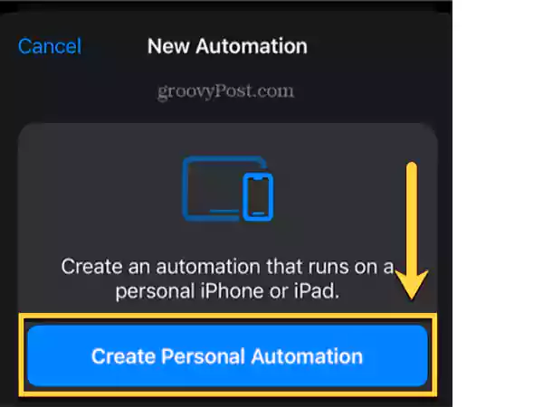 Create Personal Automation (Copied)