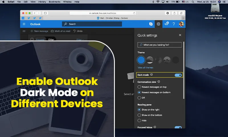 Enable Outlook Dark Mode on Different Devices