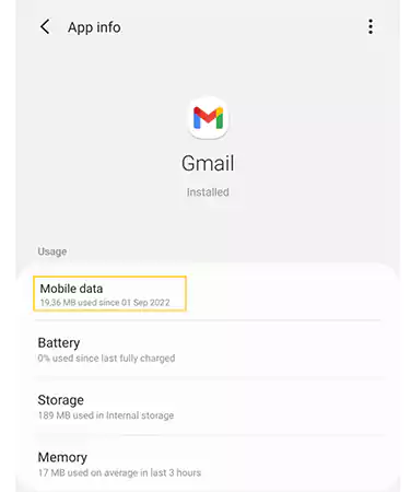On the Gmail app interface