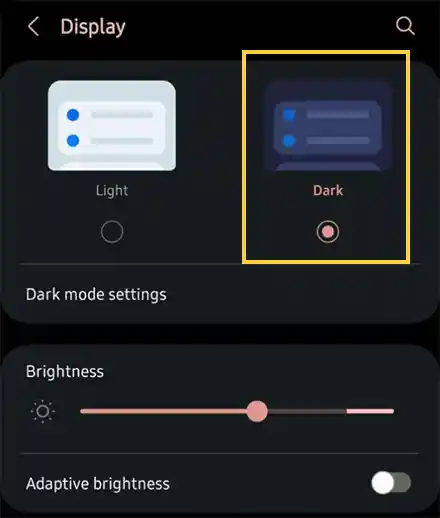  Select Dark Theme on Android.