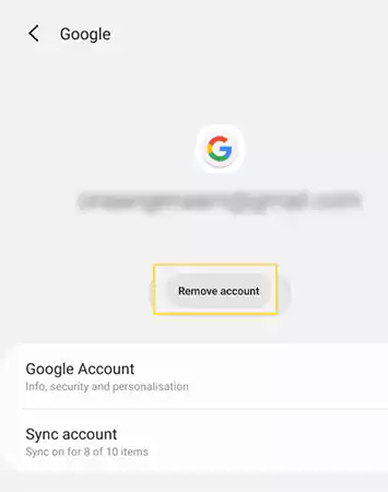 Select your Gmail account