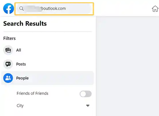 Type the email address in the Facebook search.