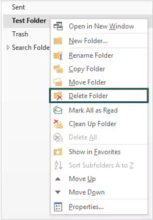 Delete Folder Option