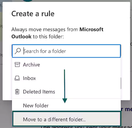 move to a different folder