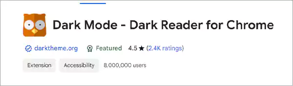 Dark Mode Google Chrome Extension