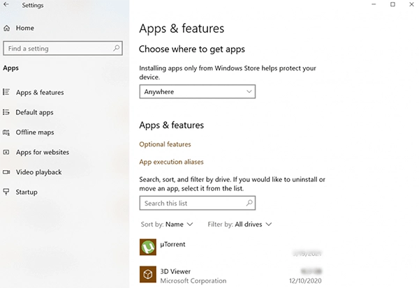 app and features